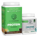 Sunwarrior Brown Rice Pudră de proteine pe bază de plante - Ciocolată 30 Serviri & Creatină Monohidrat pulbere 