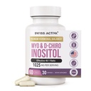 Swiss Activa. Labs Myo Inositol Supliment & D-Chiro Inositol Supliment - Premium Hormon Echilibru pentru femei & PCOS Suplimente - Regula ciclu menstrual - Suport ovarian - 30 zile de aprovizionare