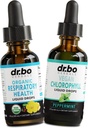Lung Detox de sănătate respiratorie picături & Clorofill lichid - Suplimente respiratorii organice Herbal Lung Cleanse Mullein pentru Plamâni Bronhial Support - Clorofila picături Odor Cleanse Deodorant intern