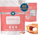 Fructe de mare Trident Captura pur Wild Alaska ulei de pește pentru femei + vitamina D3 - Omega-3 Somon supliment ulei de pește - EPA și DHA - 60 Conte Daily Citrus Soft Gel - Suport comun, Skin, și Heart Health