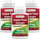 Cel mai bun extract de semințe de struguri Naturale 400 mg 60 Vcaps (60 Count (Pachet de 3))