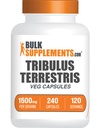 BulkSupplements.com Tribulus Terrestris Capsules - Herbal Supplement, Tribulus Terrestris 1500mg - Gluten Free, 2 capsule per Serving, 240 Count (Pachet de 1)
