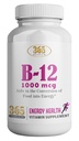 365 Sănătate de sănătate de HealthLIFE vitamina B12 1000mcg tablete, sprijin de conversie a energiei, Supliment alimentar pentru suport metabolic energie, 365 zile de aprovizionare