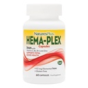 NaturasPlus Hema-Plex Fier - 60 capsule cu acţiune rapidă - 85 mg Fier Chelated - Sănătatea totală a sângelui - cu vitamina C & Bioflavonoide - Vegan, Gluten gratuit - 30 Serviri