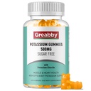 Gume de potasiu, Clorura de potasiu pentru adulţi, 60 Serviri, Supliment de potasiu fără zahăr, Ajutor muscular & Heart Health pentru femei Bărbaţi, Echilibru electrolitic, Eficient Potasiu de aprovizionare