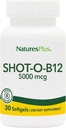 Naturas Plus Shot-O-B12 (Cyanocobalamină) - 5000 mcg, 30 Softgels - Potență ridicată, supliment rapid care acționează B12 - Booster de memorie și energie - Gluten-Free - 30 Serviri