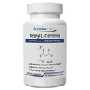 Labs Superior Acetil L-Carnitina 500 mg, Potency ALCAR, Pure non-GMO, Zero Aditivi sintetici, Absorbție maximă, Energie & Metabolizare Fat, Brain, Suport de dezintoxicare nervoasă și celulară, (200 Veg Caps)