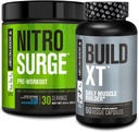 Fabrica Jacked Nitrosurge Pre-workout în zmeură albastră și construi XT musculare Bundle pentru bărbați și femei