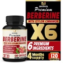 BMVINVOL 6in1 Berberine Supliment cu Ceylon Scorțișoară, Root Tumeric, Thistle lapte, Anghinare, Pepper negru -120 capsule pentru 4 luni de aprovizionare