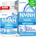 NMNH (Dihidronicotamidă Mononucleotidă) Supliment alternativ NMN, 500 mg per servire Supliment NAD la stimularea NAD + Nivele, pentru Anti-Îmbătrânire, Energie, Imunitate, Focus, 60 Capsule Vegane