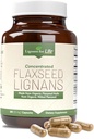 Lignans For Life Flaxseed Lignans for Dogs & People + SDG - Omega 3 Fatty Acids, High Fiber Antioxidants - Imbunatatirea hainei lucioase, Digestive & Heart Health for Dogs, 15mg, 180 Flaxseed Capsule, 1 Pack