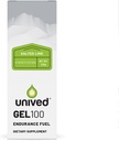 Unived Gel 100 - Vegan Energy Gel pentru atleti de rezistenta Runners & Cyclists - 100kcal - Var sarat - Pachet de 6