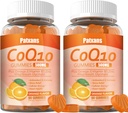 2 Packs 500MG CoQ10 Supliment Gummies, Omega-3, Magneziu, Vitamina B3, Zinc, Ultra mare Absorbție oferă suport sănătos pentru inimă, energie celulară și antioxidanți, 120Cts.