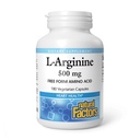 Factori naturali, L-Arginină 500 mg, Susţine un sistem cardiovascular sănătos, inima şi metabolismul muscular, 180 capsule (180 porţii)