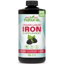 De ce nu naturale lichid de fier Supliment pentru femei, bărbaţi şi copii, Vegan Formulare pentru anemie, zahăr gratuit, Vegan, non-GMO, Organic BlackBerry Flavor 16 Fl Oz