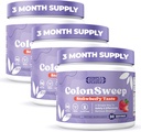 ColonSweep - aroma de căpșuni Probiotic Psyllium Husk Powder Colon Cleanser,7,8 oz. Suport suplimentar de fibre pentru sănătate gută - Curățare pentru ajutor de balonare & detox- 30 Serviri (Pachet de 3)