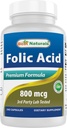 Cele mai bune Naturale Acid folic 800 mcg 240 capsule