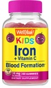 Ei bine, gumiile de fier pentru copii cu vitamina C - Suport anemie, formarea celulelor roșii din sânge, energie, și sprijin pentru imunitate Gummy, Suplimente de fier pentru copii - OMG-uri gratuit, aroma de struguri naturale - 60 Conte