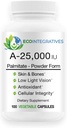 A-25 000 UI Palmitat pulbere formă (100 capsule) Non-GMO, susţine vedere uşoară scăzută, suport imun, integritate celulară a pielii şi oaselor, antioxidant (standard)