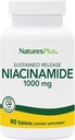 Natures Plus Niacinamide 1000 mg - 90 Sustained Release Tablets, Pack of 2 - Supports Immune & Skin Health, Energy Production & Brain Function - Vegetarian, Gluten Free - 180 Total Servings