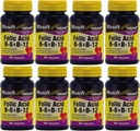 Mason Vitamins Folic Acid B-6 & B12 Heart Health Formula 90 Tablets per Bottle Pack of 8 Total 720 Tablets