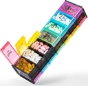 Extra Large Weekly Pill Organizator de 2 ori pe zi - Betife 7 zile Pilula cutie, AM PM Pilula cu dublu strat Jumbo Compartiment pentru pastile, vitamina, ulei de pește, suplimente (Rainbow)