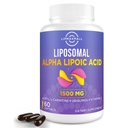 Acid lipozomal Alpha Lipoic 1500mg- cu acetil-L-Carnitină 900mg & Ubichinol 100mg & Vitamin E 15mg,ALA Supliment pentru antioxidanți Glucoză Metabolizare Nervi Energie cardiovasculară,60 Softgels