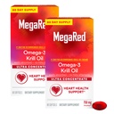 MegaRed Ultra concentrat 750mg Omega-3 Krill ulei Fatty Acid Supliment cu EPA/DHA, Antioxidant Astaxantină, Nici un ulei de pește Afterhastess Supports Heart Health, 80 Conte Softgels (2 ambalaj)