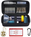YouKnow Travel Carrying case for Astm Inhaler, Inhalator Spacer for Adulți și Copii, Mască, Inhalator Holder with Asthma Avertising Label and Medical Card, with Carabiner (Only Case) (Black)