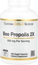 California Gold Nutrition Bee Propolis 2X Potency, Extract concentrat 500 mg, echivalent cu 1000 mg de Propolis Natural, Suport Immune Health & Vitality*, 240 Veggie Capsule