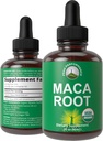 Maca rădăcină picături lichid. USDA organic Vegan extract Supliment pentru femei și bărbați. Suplimente de înaltă biodisponibilitatea. Maca For Energy, Endurance, and Mood Support. Zero zahăr, gluten liber, fără capsule
