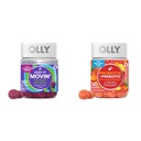 OLLY Constipație Gumies de relief cu rubarbă, Prune, Amla & Probiotic + Gume prebiotice pentru sănătate digestivă, 500 Milioane CFU, 30 Conte