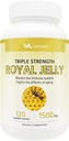 ML Naturals Royal Jelly 1500mg 120 Capsule vegetale, echivalent cu 6% (27mg) 10-HDA. Freeze-Dryd, Gluten Free, NSF-Certified & cGMP-Compliant