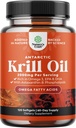 Antarctica Krill Oil 2000mg Softgels Per Serving - Omega 3 Krill Suplimentul de ulei cu EPA DHA & Astaxantină - 3rd Party Lab testat nu OMG-uri gluten sau gust de pește - 2 luni