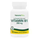 Naturas Plus Vitamina B1 (Thiamin HCI), eliberare susținută - 300 mg, 90 comprimate vegetariene - Gluten-free - 90 Servings