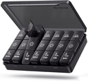Auvon Weekly Pill Organizator 3 ori pe zi, Big Pill Box 7 zi cu dublă protecție pentru călătorie, negru Pilula caz pentru protecția confidențialității, ușor-proof Pilula container pentru medicamente, vitamine, uleiuri de pește