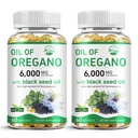 Ulei natural de Oregano viu cu ulei de semințe negru, 2 în 1 Oregano Supliment pentru sănătatea imună, Retains Carvacrol mare concentrat și Thymochinonă, Non-GMO, 60 Softgels, 2 ambalaj