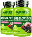 NaturaLO Immune Support Vitamina C, Elderberry, Zinc, Echinacea Imunitate Naturală Boost w/Antioxidant, Herbal & Mineral Defense - 60 Capsule Vegane (Pachet de 2)