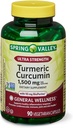 Spring Health 2 Set- Spring Valley Ultra-Forngth Curcumin Turmeric 1500 mg 90 Capsule + Ghidul de vitamine, 1,0 Conte