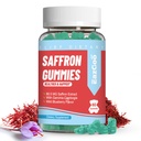 Saffron Suplimente Gummies, Saffron Extract pentru stare de spirit pozitiv și calm Nervi, Boost Energy, cu Garcinia Cambogia, vitamina A, B12, Rhodiola Rosea - 60 Gummies