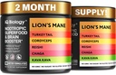 Kava Kava Root Cordyceps Lions Mane Reishi Mushroom Supplement, Nootropic Ciuperci Capsule Kava Kava Extract, Moshroom Vitamine pentru femei, Ciuperci Energetice, Ashwagandha, Magneziu - 60 Caps (2 ambalaj)