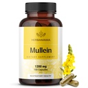 HERBAMAMA Mullein Leaf Capsule - 1200 mg Mullein Leaf Extract pentru Lung Detox suport - Vegan, non-GMO respiratorii Lung Curățenie Supliment