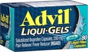 Advil Liqui-Gels Durere Reliever şi Reductor Febră, Durere Medicina pentru adulţi cu Ibuprofen 200mg pentru dureri de cap, dureri de spate, dureri menstruale şi dureri articulare de relief - 80 capsule umplute cu lichid