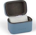 Dosey Travel Pill Case & Easy-Slide Pill Pouchs - Vegan din piele Daily Pill Organizator cu 7 Breast Pilula Pockets pentru Medicina Storage & Protectie - Sortator Pilula elegant si Organizator de medicamente - Albastru