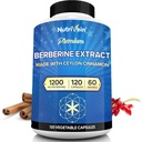 Nutrivein Premium Berberine HCL 1200 mg cu Ceylon Scorțișoară - 120 capsule: Berberină supliment de înaltă absorbție pentru apărare, Digestion, & Metabolism