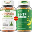 NEVAISS Sugar Free L-Theanin calm Gumies 120 Counts + Sugar Free 5-HTP Gumies 120 Counts