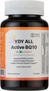 YDY All Active BQ10 - CoQ10 100mg, Vitamina B Complex (B1, B2, B3, B6, B7, B9, B12, Pantetine) - Suportă Heart Health, Cellular Energy - 60 comprimate
