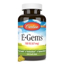 Carlson - E-Gems, 100 UI, Heart Health & Optimal Wellness, Antioxidant, 250 geluri moi