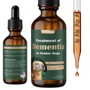Senior Dog Suplimente pentru Brain Health & Nnervy System Supplement pentru Câini, Demență Supliment pentru Calmare & Relaxare, Adresele Noțiuni de bază pierdut, Retragere socială - 59 ML