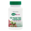 NaturesPlus Red Yeast Rice Complex Gugulipid - 450 mg, 60 capsule Vegane - Prescripție de calitate Suplimentul vegetal, Colesterol de sprijin - Vegetarian, Gluten-Free - 60 Serviri